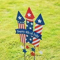 Glitzhome® 30" Patriotic Firecracker Yard Stake