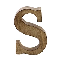 8" Brown Mango Wood Letter Set, 6ct.