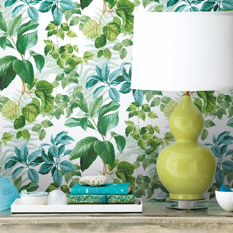 RoomMates Rainforest Leaves Peel & Stick Wallpaper