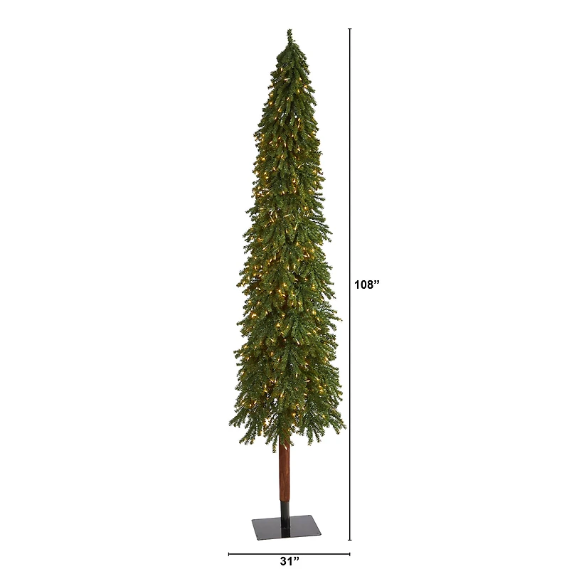 9ft. Pre-Lit Grand Alpine Artificial Christmas Tree, Clear Lights