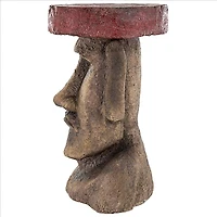 Design Toscano 20.5" Easter Island Polynesian Moai Sculptural Side Table