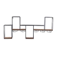 36" Black Metal Contemporary Wine Rack