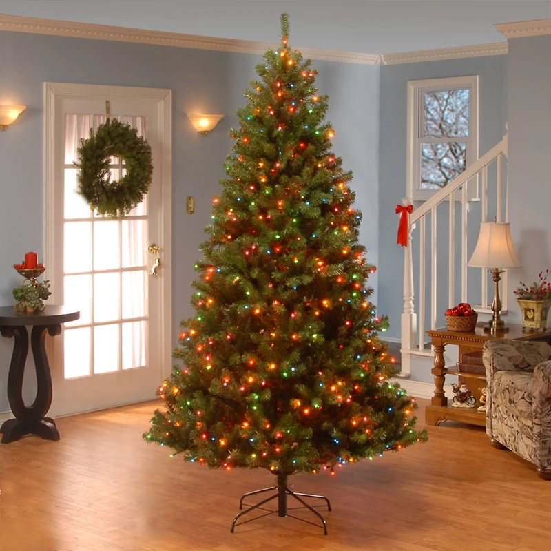 7.5 ft. Pre-lit Hinged North Valley Spruce Medium Artificial Christmas Tree