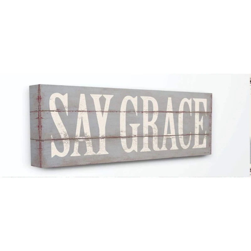 Stupell Industries Gray & White Say Grace Wall Accent