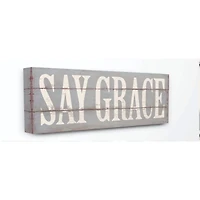 Stupell Industries Gray & White Say Grace Wall Accent
