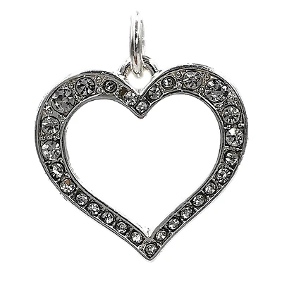 Charmalong™ Silver Plated & Stone Paved Heart Charm by Bead Landing™