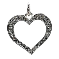 Charmalong™ Silver Plated & Stone Paved Heart Charm by Bead Landing™
