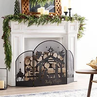 Glitzhome® 48" Christmas Metal Mesh Silhouette Nativity Scene Screen
