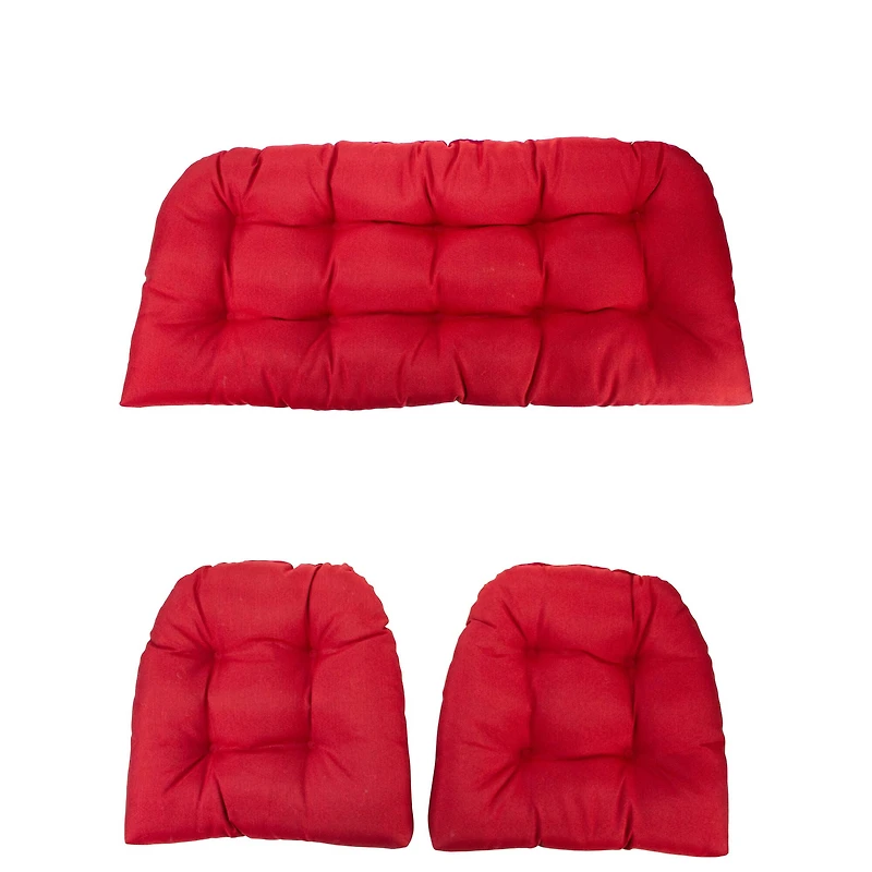 3 Piece Wicker Furniture Cushion Set