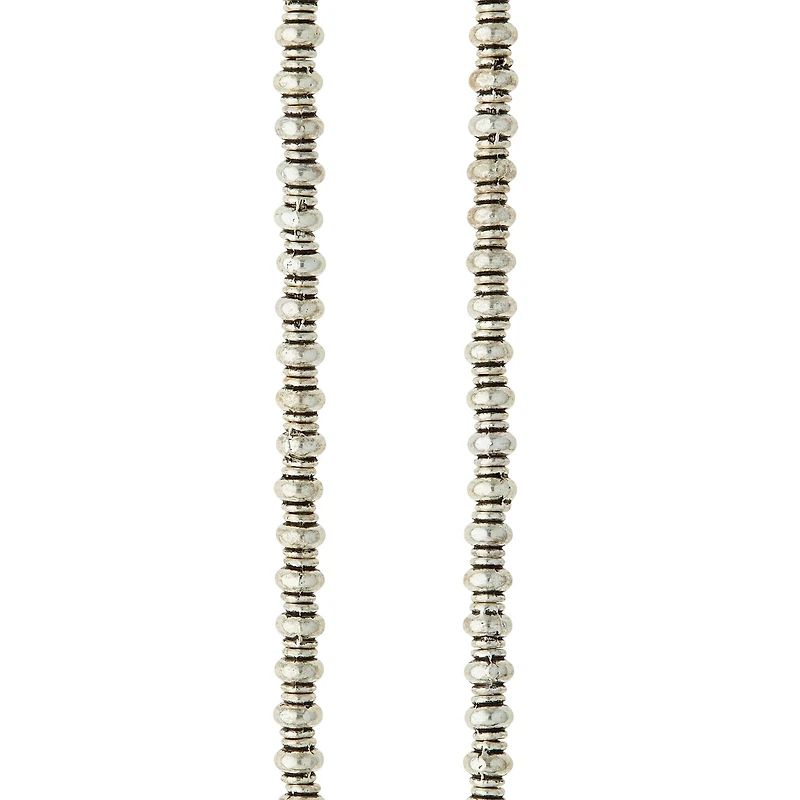 Silver Plated Smooth Rondelle Beads, 4mm by Bead Landing™