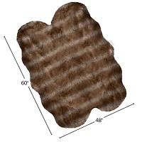 Hastings Home Brown Faux Sheepskin Fur Rug, 4ft. x 5ft.