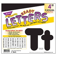 Trend Black 4" Casual Uppercase/Lowercase Combo Pack Ready Letters®, 3 Pack