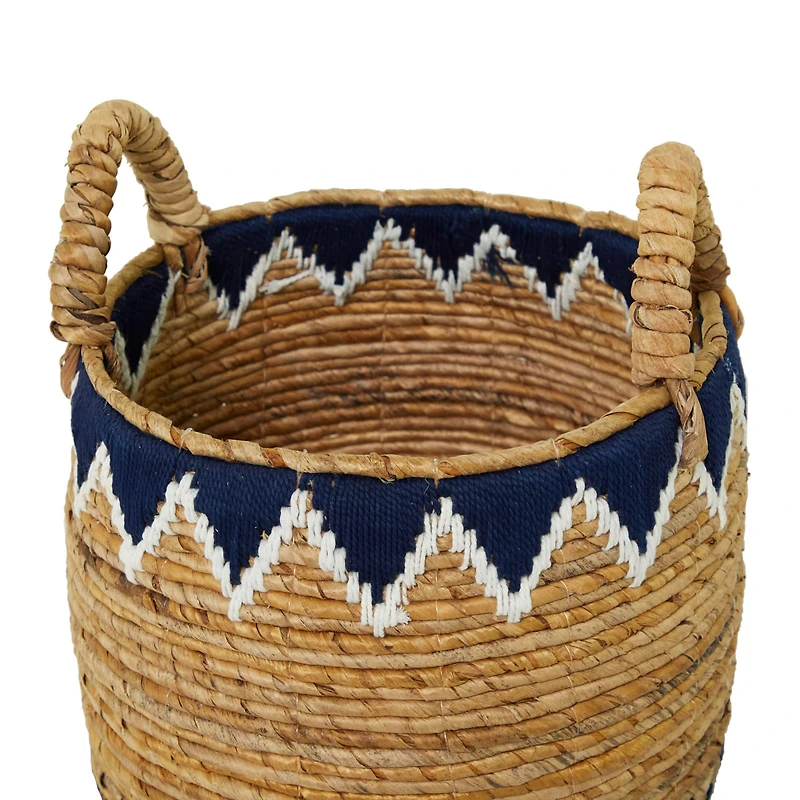 Brown Banana Leaf Bohemian Storage Basket Set