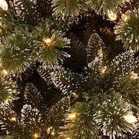 24" Glittery Bristle® Pine Wreath with Warm White LED Lights