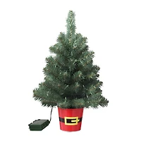 20" Pre-Lit Night Night™ Classic Pine Artificial Tabletop Christmas Tree in Santa Belt Base