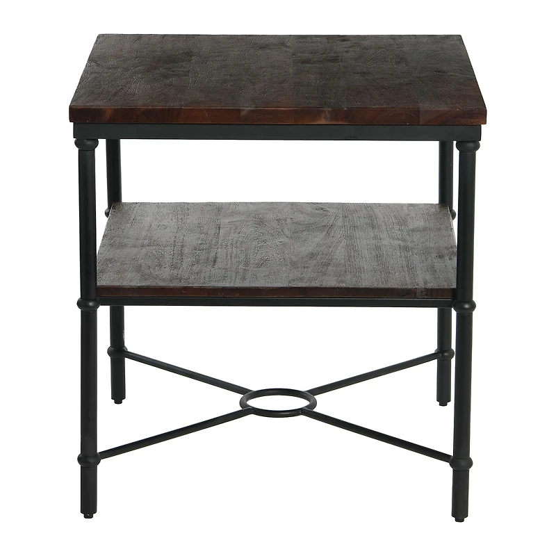 Hello Honey® 24" Saratoga Rustic Wood & Metal End Table