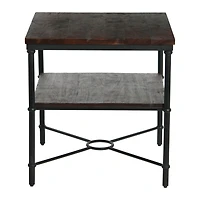 Hello Honey® 24" Saratoga Rustic Wood & Metal End Table