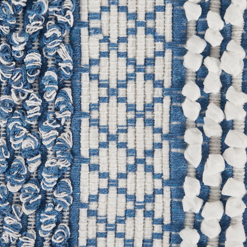 DII® Stonewash Blue & White Hand-Loomed Paper Chindi Rug, 2ft. x 3ft.