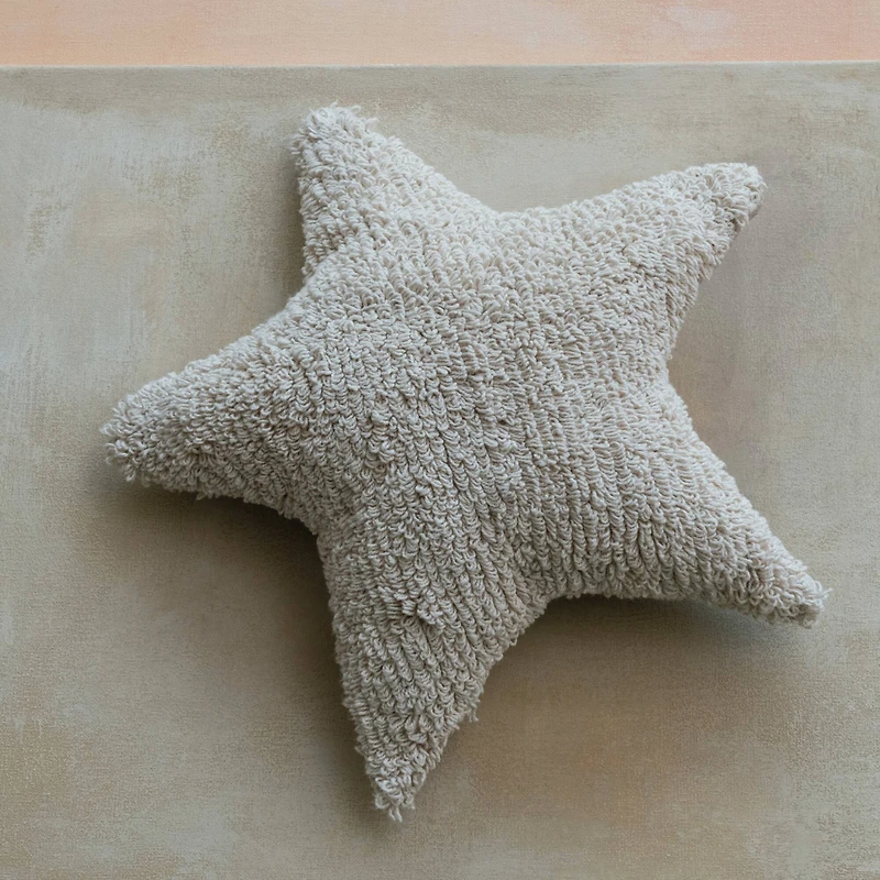 Hello Honey® 15" Natural Tufted Star-Shaped Throw Pillow