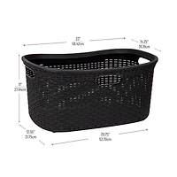 Mind Reader 23" Plastic Wicker Design Laundry Basket