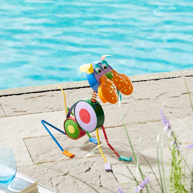 Glitzhome® 17" Metal Novelty Puppy Garden Statue