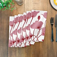 Pink Retro Florals 10" x 10" Cotton Twill Napkin