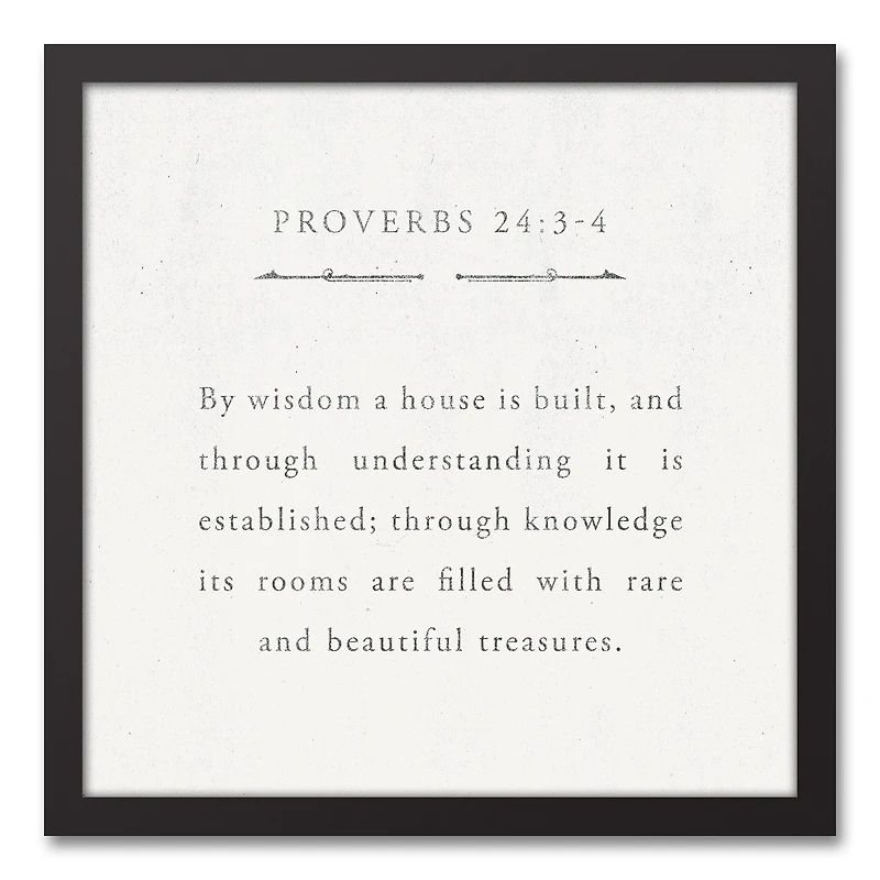 Proverbs 24 16" x 16" Black Framed Canvas