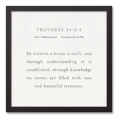 Proverbs 24 16" x 16" Black Framed Canvas