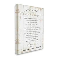 Stupell Industries The Lords Prayer Our Father Rustic Distressed White Wood Look Canvas Wall Art