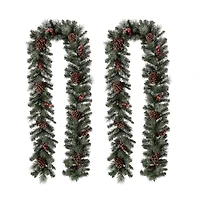 Glitzhome® 9ft. LED Glittered Pinecone Christmas Garlands, 2ct.