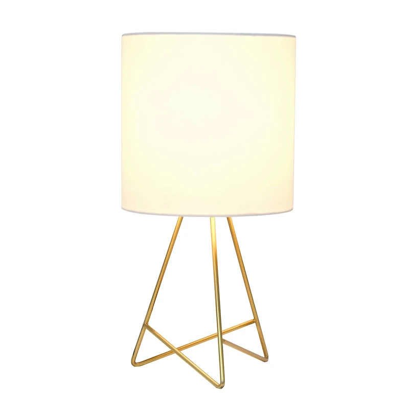 Simple Designs Gold & White Down to the Wire Table Lamp