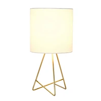 Simple Designs Gold & White Down to the Wire Table Lamp