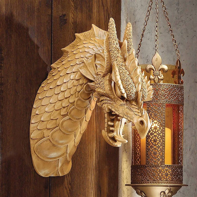 Design Toscano 15.5" Head of the Beast Dragon Wall Sculpture Set