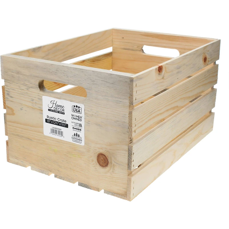 Good Wood by Leisure Arts® Rustic Wood Crate