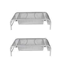 Mind Reader Silver Metal Mesh Monitor Riser Stand & Desk Drawer Organizer Set