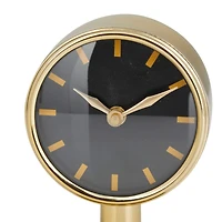 Gold Modern Abstract Clock, 4" x 4" x 7"