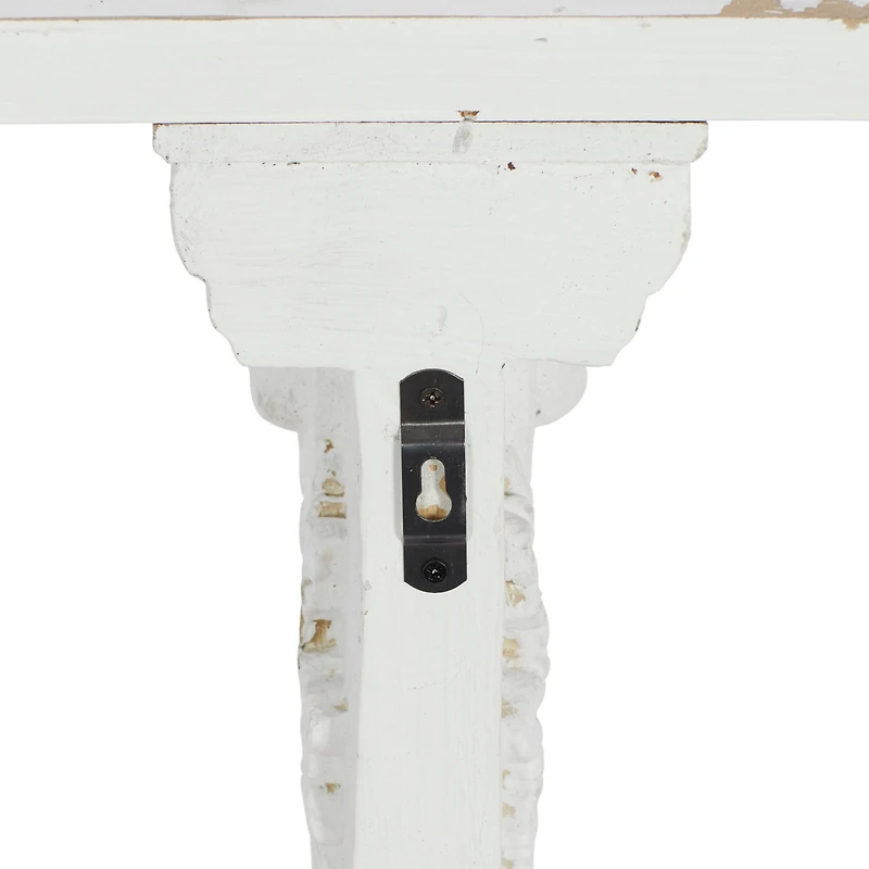 White Wood Farmhouse Wall Shelf