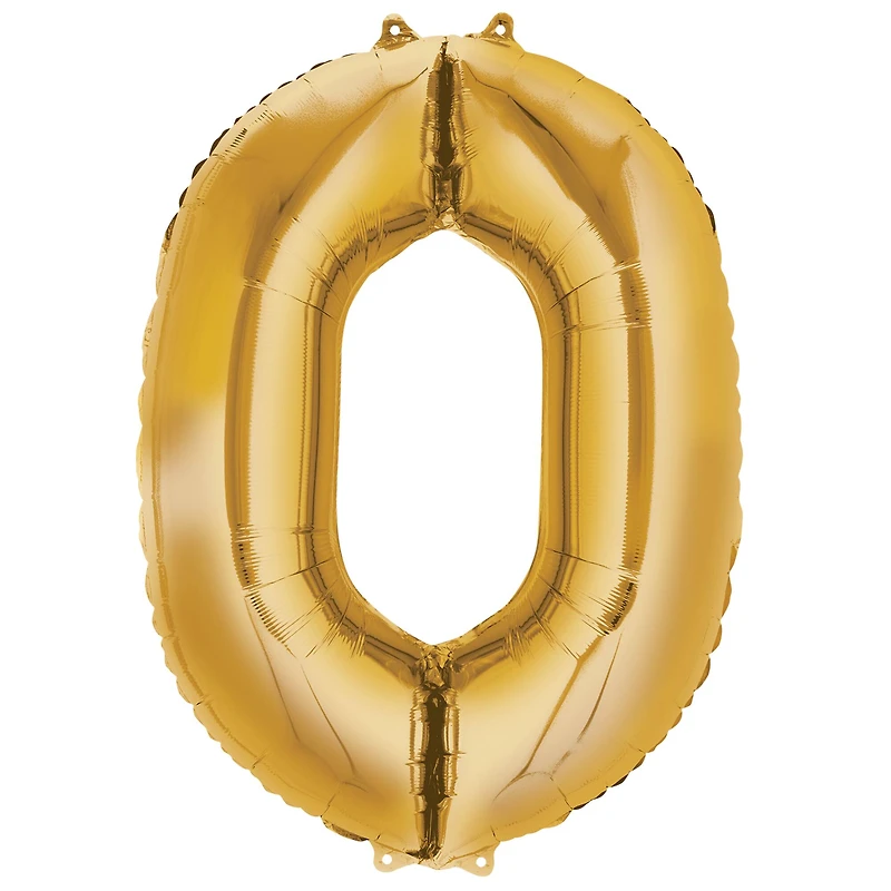 34" Gold Mylar Number Balloon