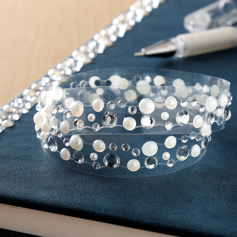 Recollections™ Bling on a Roll™ Clear Gemstones and Pearls