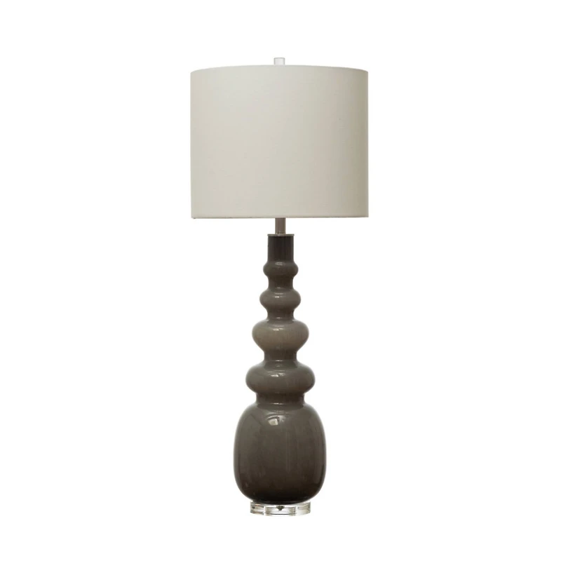 Hello Honey® 41" Glass Floor/Table Lamp with White Linen Shade