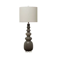 Hello Honey® 41" Glass Floor/Table Lamp with White Linen Shade