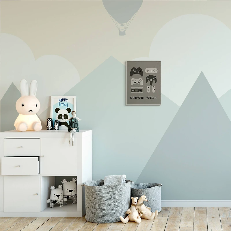 Stupell Industries Control Freak Distressed Pattern Black Grey Controllers Wall Plaque