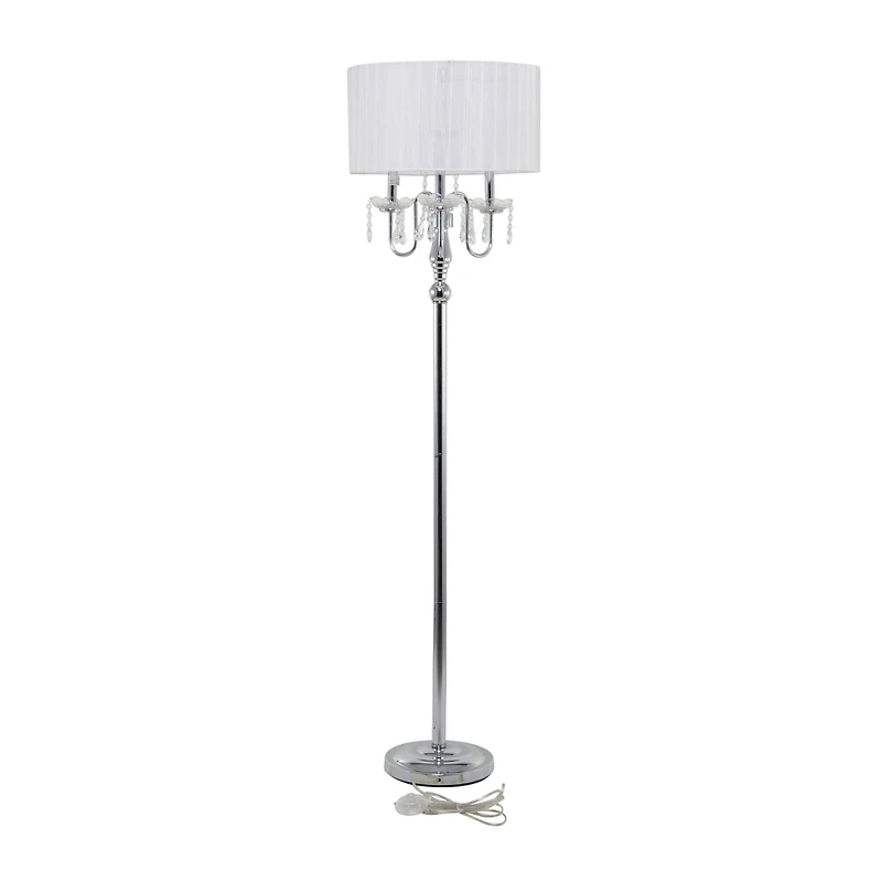 Silver Metal Floor Lamp 16" x 16" x 63