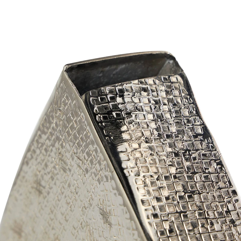 9" Silver Aluminum Heart Slanted Sculpture