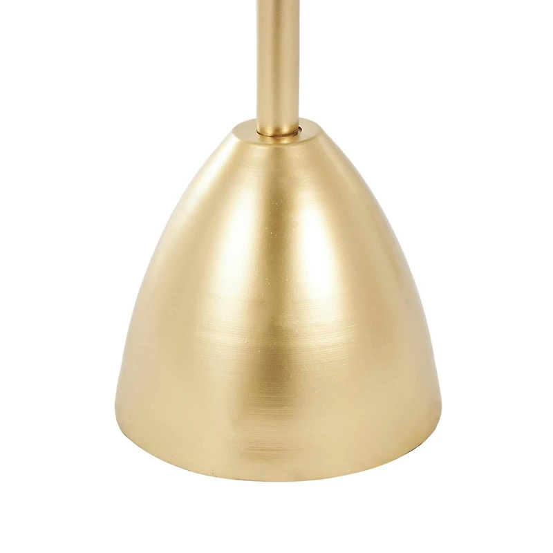 25.5" Gold Metal Pedestal Accent Table