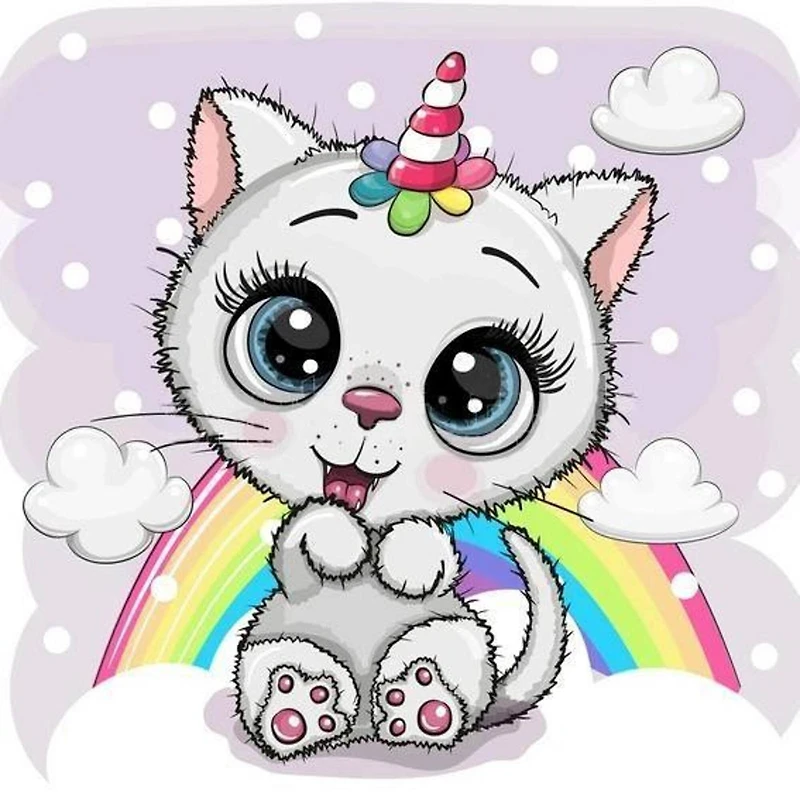 Crafting Spark Cat with Rainbow Diamond Painting Kit