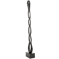 51" Aluminum Tall Linked Floor Abstract Sculpture with Black Base