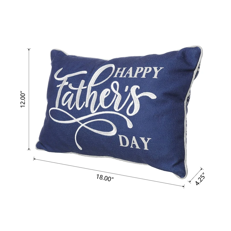 Glitzhome® 18" Faux Burlap Happy Father's Day Pillow