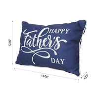 Glitzhome® 18" Faux Burlap Happy Father's Day Pillow