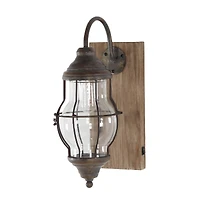 17" Brown Iron Industrial LED Wall Sconce
